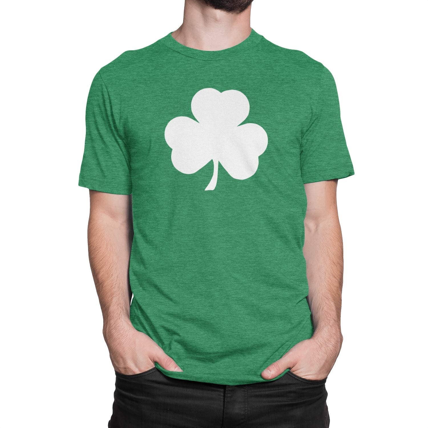 T-shirt Shamrock pour hommes (grand design solide, vert irlandais)