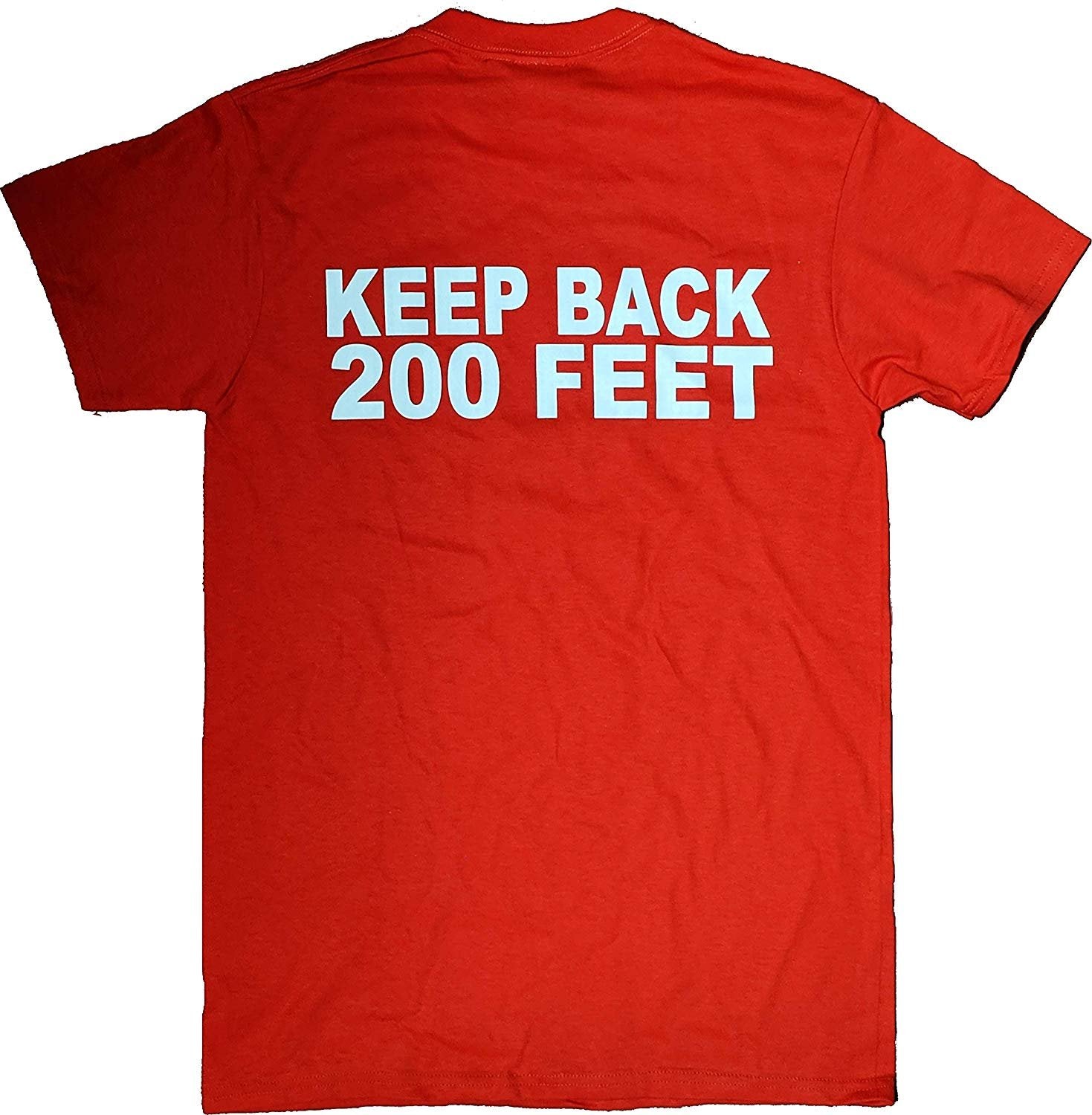 FDNY Mens Tee Short Sleeve Shirt Keep Back 200 Feet T-Shirt Red