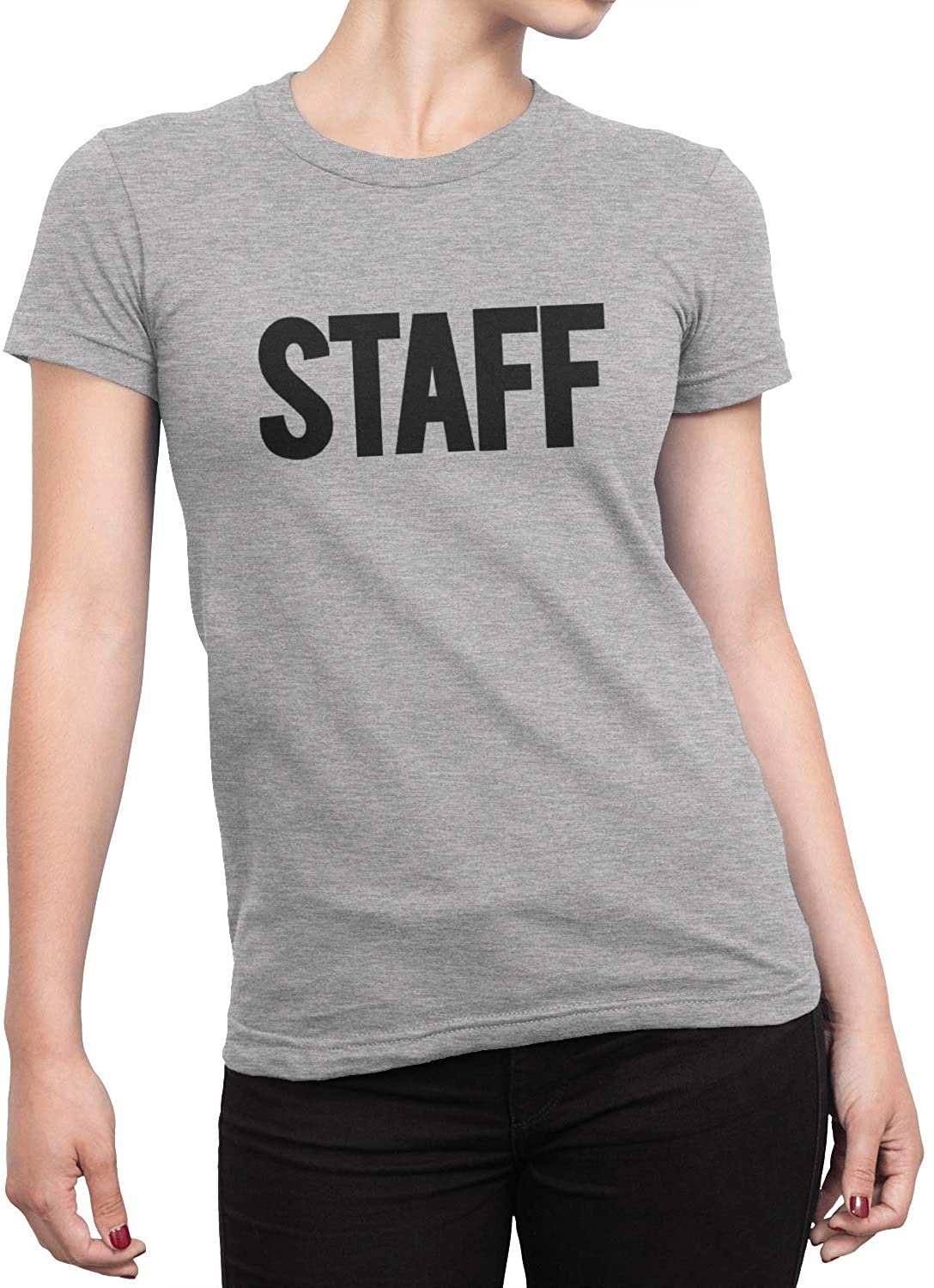 Staff Ladies Short Sleeve T-Shirt (Solid Design, Heather Gray)