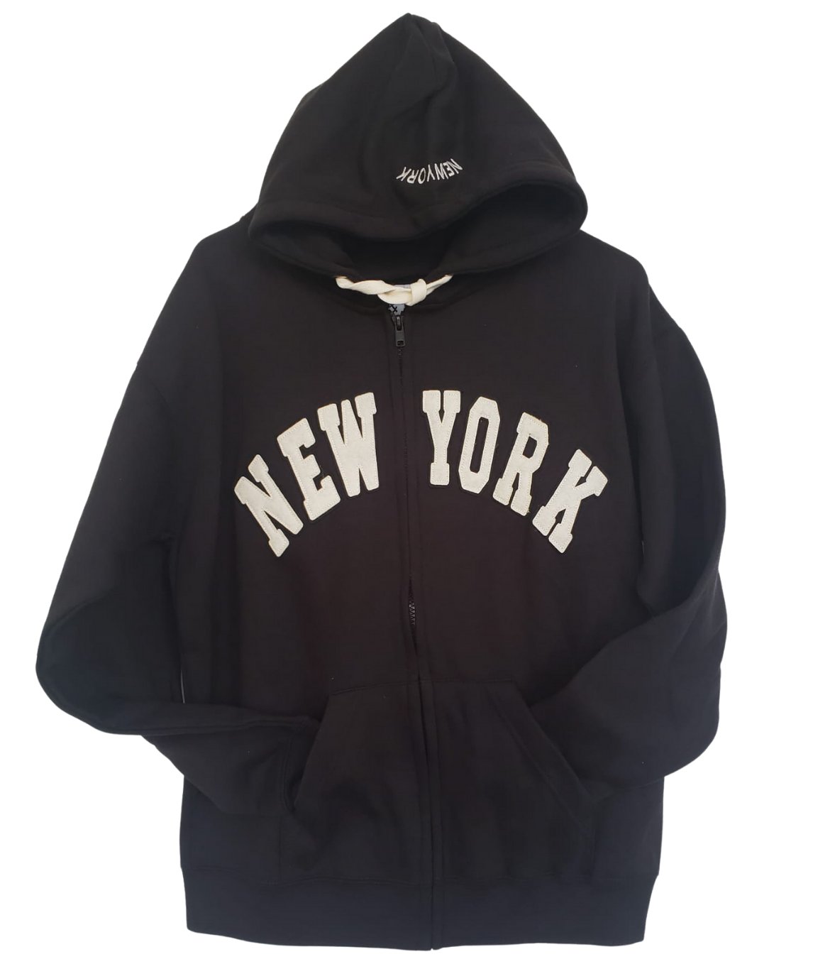 Men's New York City Zippered Hoodie Sweatshirt Black Navy Pink Retro Style