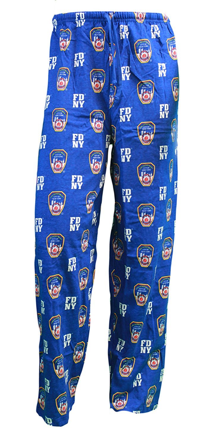 FDNY Lounge Pants Pajama Sleep Bottoms Blue